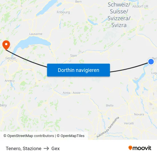 Tenero, Stazione to Gex map
