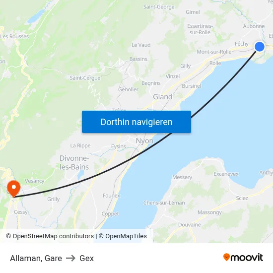 Allaman, Gare to Gex map