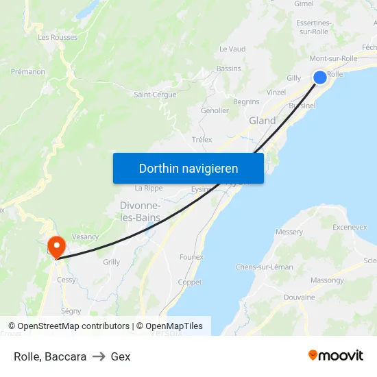 Rolle, Baccara to Gex map