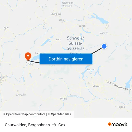 Churwalden, Bergbahnen to Gex map