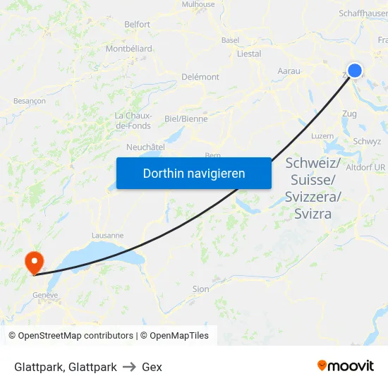 Glattpark, Glattpark to Gex map