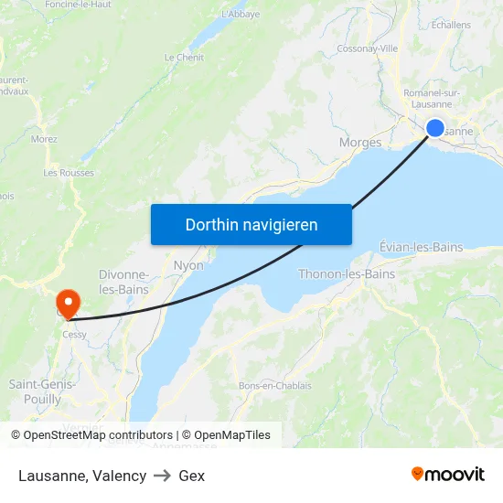 Lausanne, Valency to Gex map