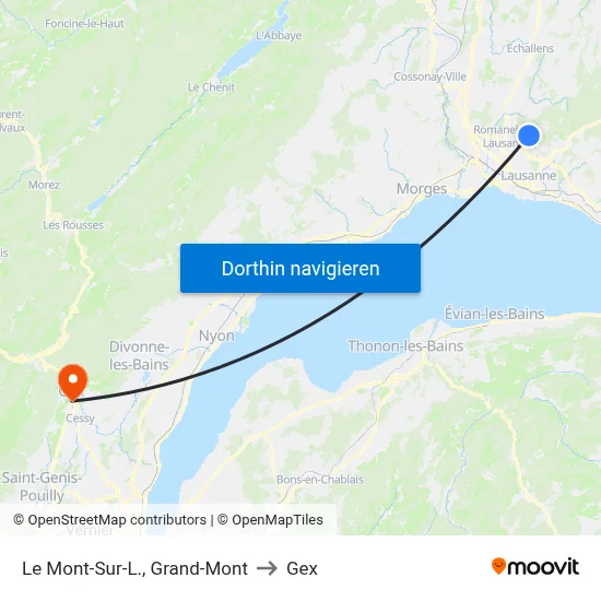 Le Mont-Sur-L., Grand-Mont to Gex map