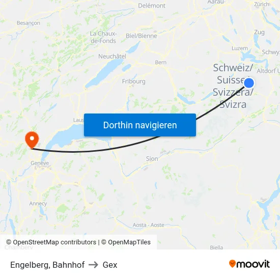 Engelberg, Bahnhof to Gex map