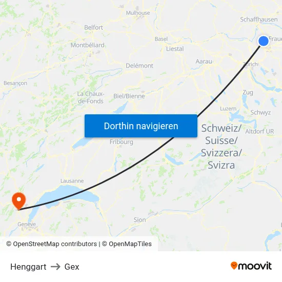 Henggart to Gex map