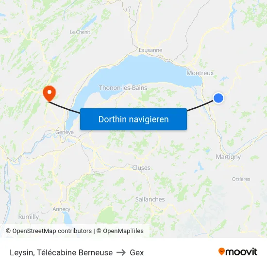 Leysin, Télécabine Berneuse to Gex map