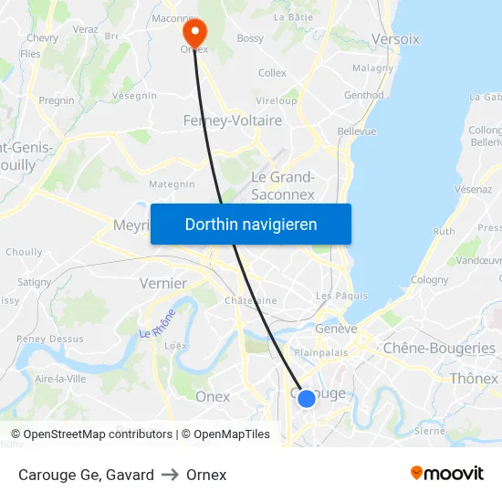 Carouge Ge, Gavard to Ornex map