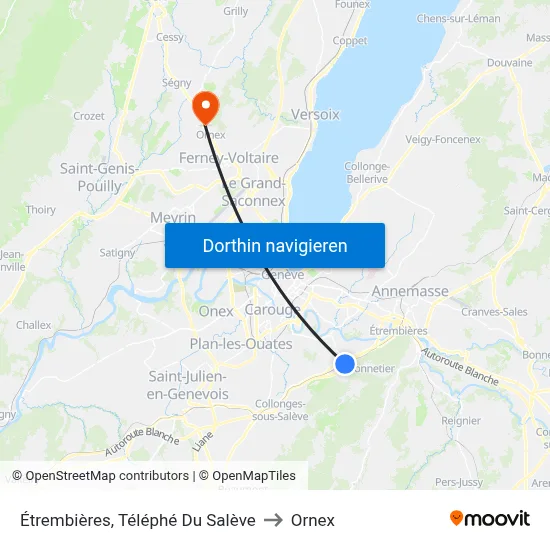 Étrembières, Téléphé Du Salève to Ornex map