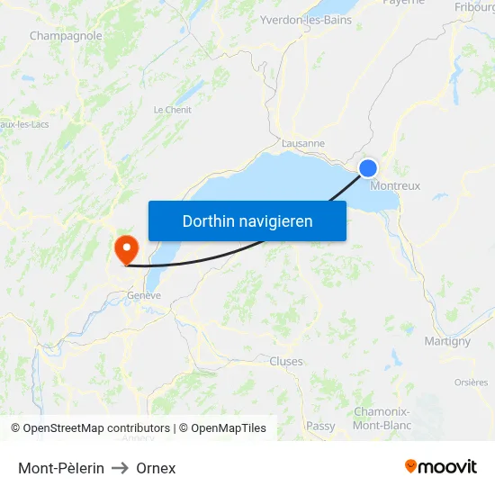 Mont-Pèlerin to Ornex map