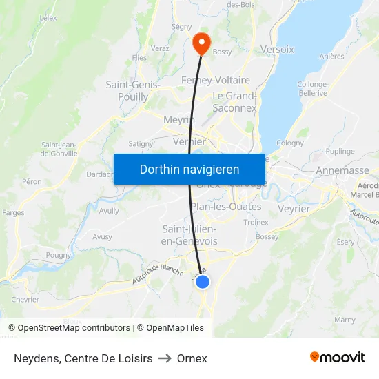 Neydens, Centre De Loisirs to Ornex map