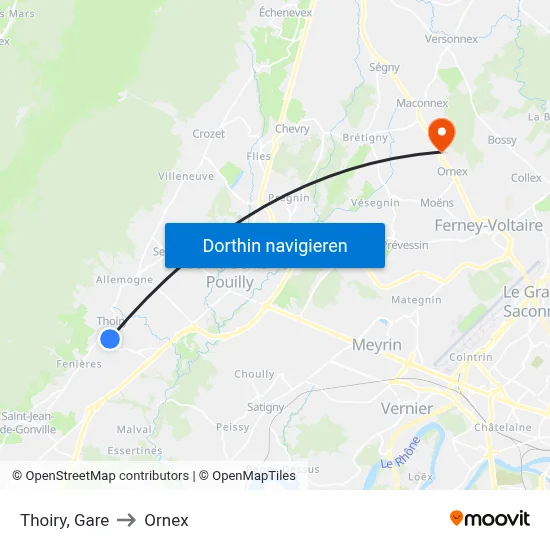 Thoiry, Gare to Ornex map