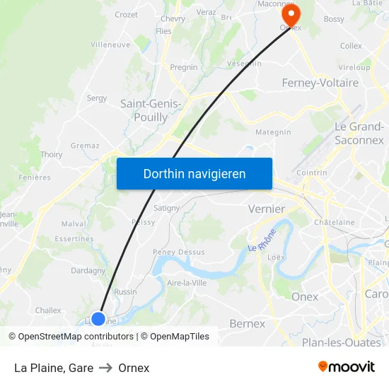 La Plaine, Gare to Ornex map
