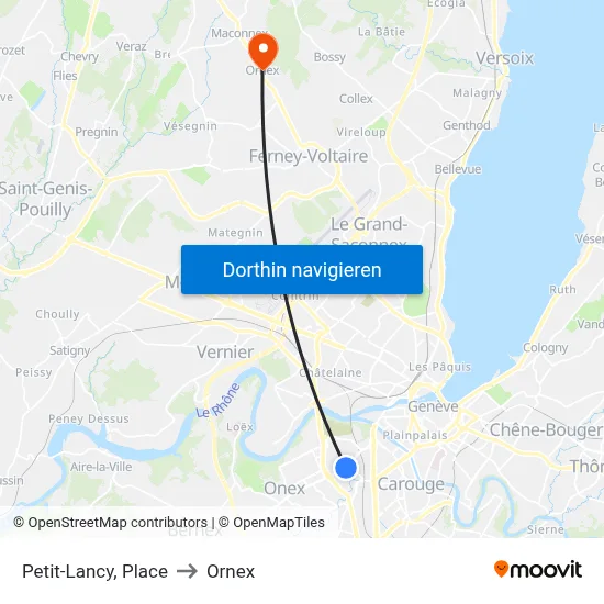 Petit-Lancy, Place to Ornex map