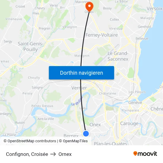 Confignon, Croisée to Ornex map