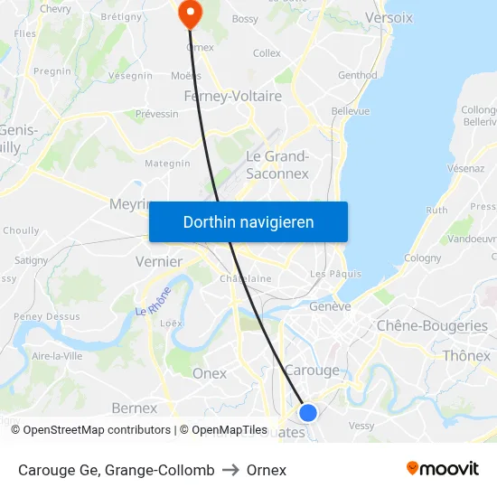 Carouge Ge, Grange-Collomb to Ornex map