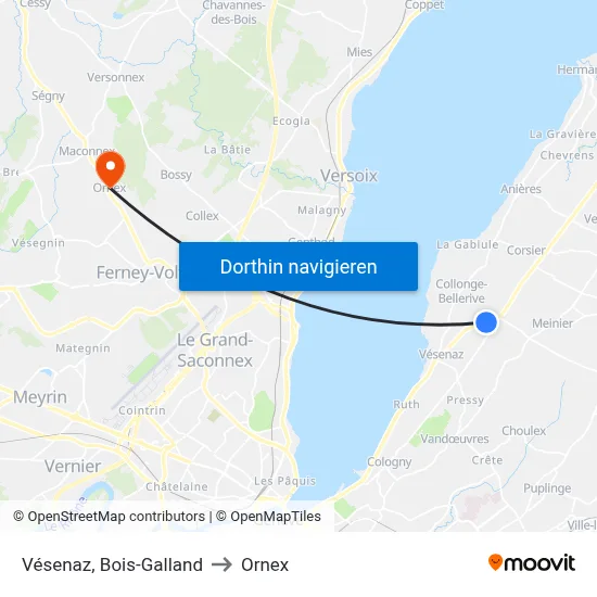 Vésenaz, Bois-Galland to Ornex map