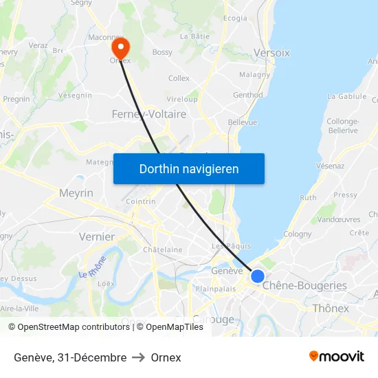 Genève, 31-Décembre to Ornex map