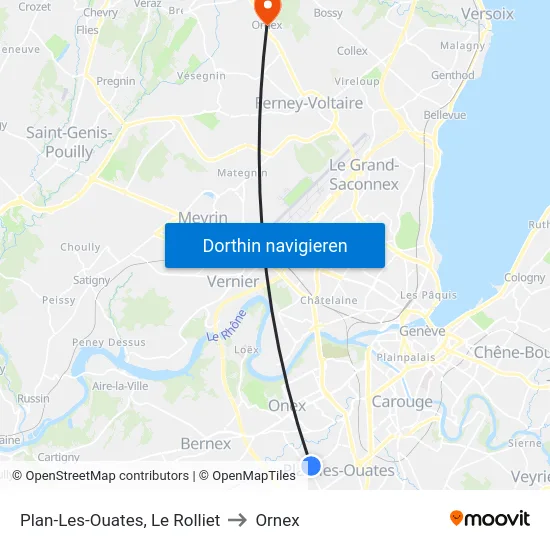 Plan-Les-Ouates, Le Rolliet to Ornex map