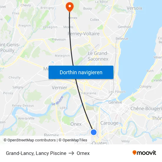 Grand-Lancy, Lancy Piscine to Ornex map