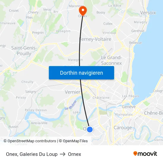 Onex, Galeries Du Loup to Ornex map