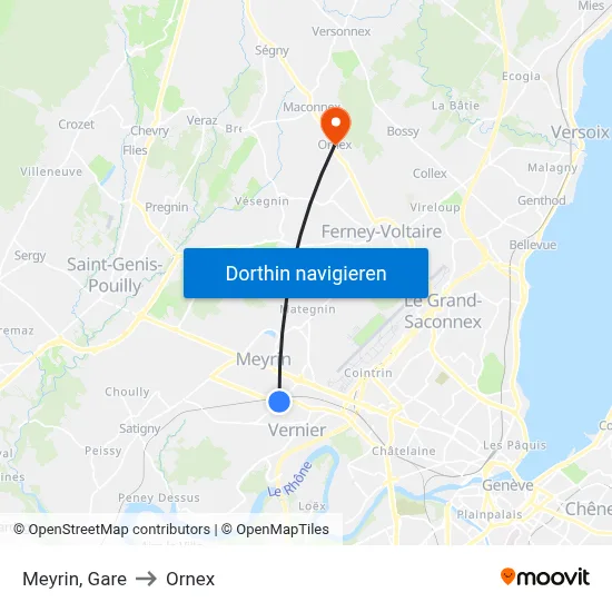Meyrin, Gare to Ornex map