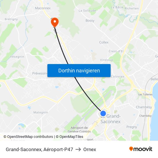 Grand-Saconnex, Aéroport-P47 to Ornex map