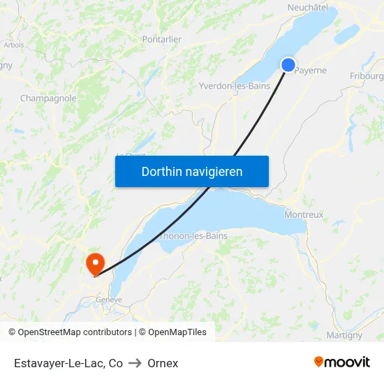 Estavayer-Le-Lac, Co to Ornex map