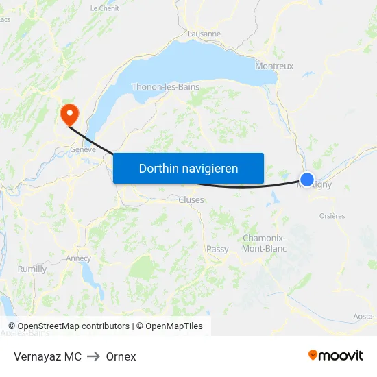 Vernayaz MC to Ornex map