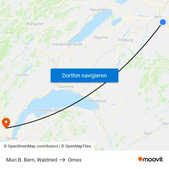 Muri B. Bern, Waldried to Ornex map