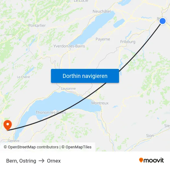 Bern, Ostring to Ornex map
