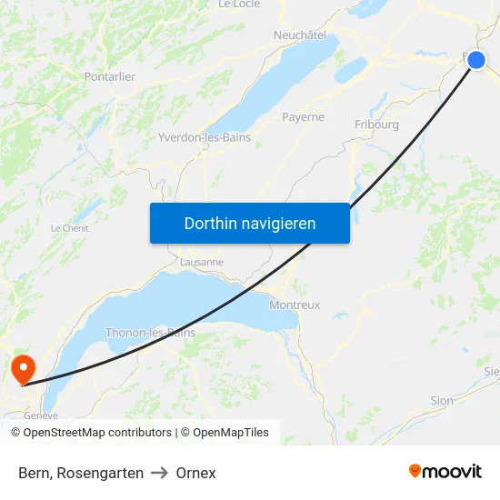 Bern, Rosengarten to Ornex map