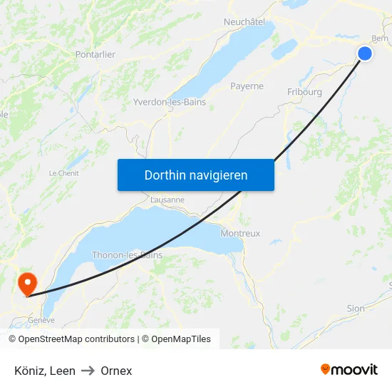 Köniz, Leen to Ornex map