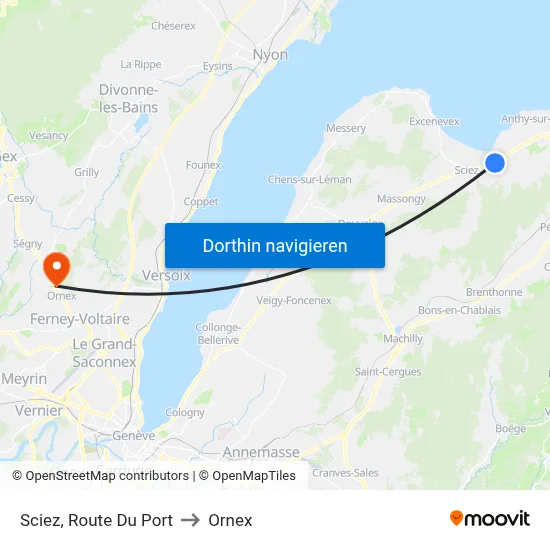 Sciez, Route Du Port to Ornex map