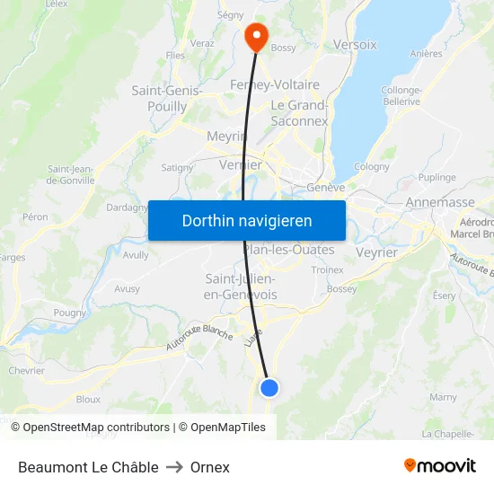 Beaumont, Le Châble to Ornex map