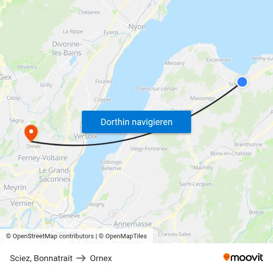 Sciez, Bonnatrait to Ornex map