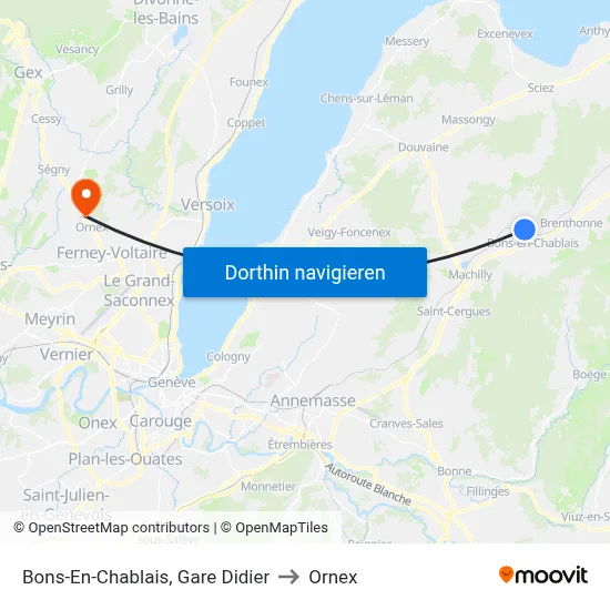 Bons-En-Chablais, Gare Didier to Ornex map