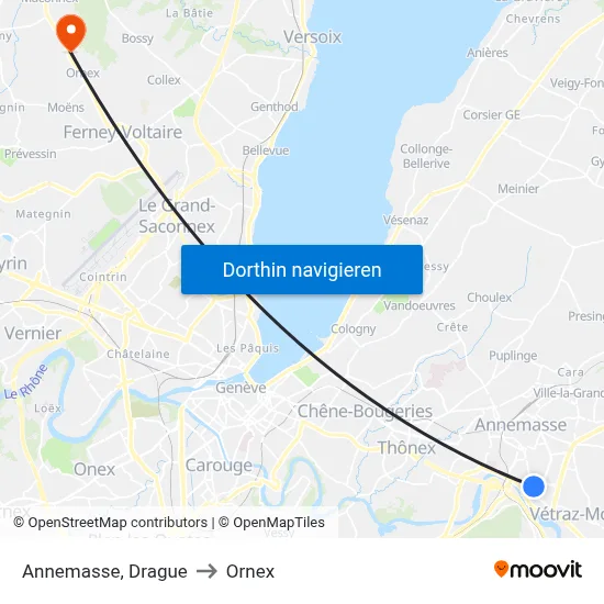 Annemasse, Drague to Ornex map