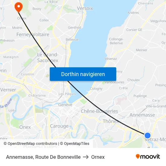 Annemasse, Route De Bonneville to Ornex map