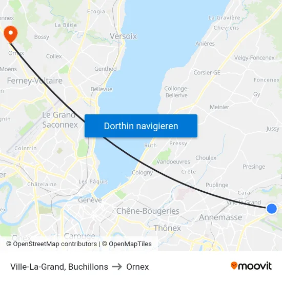 Ville-La-Grand, Buchillons to Ornex map