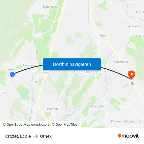 Crozet, École to Ornex map