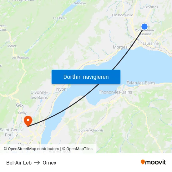 Bel-Air Leb to Ornex map