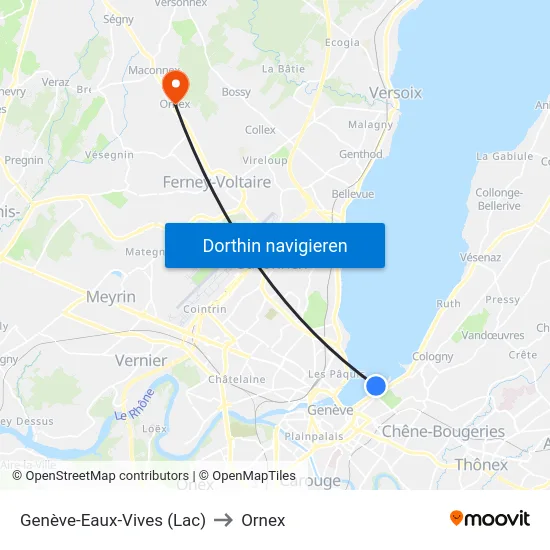 Genève-Eaux-Vives (Lac) to Ornex map
