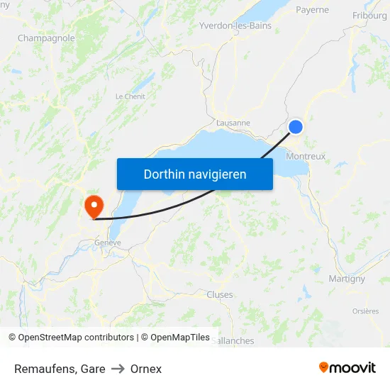 Remaufens, Gare to Ornex map