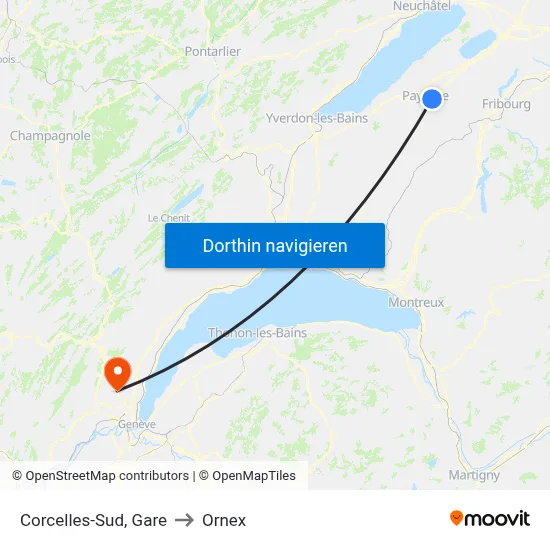 Corcelles-Sud, Gare to Ornex map
