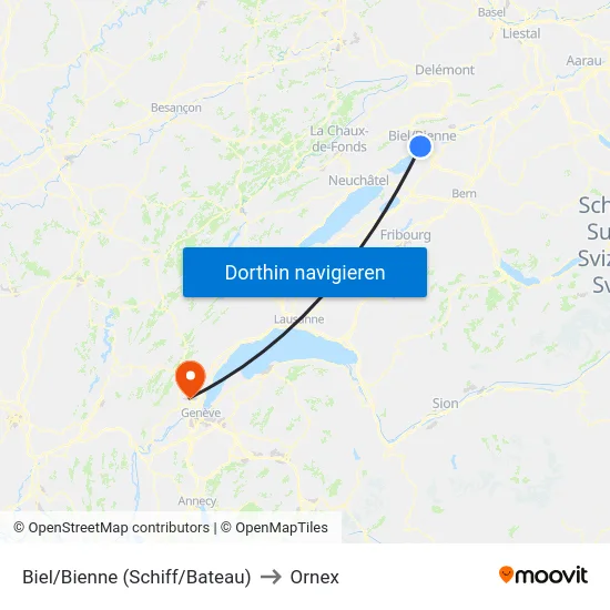 Biel/Bienne (Schiff/Bateau) to Ornex map