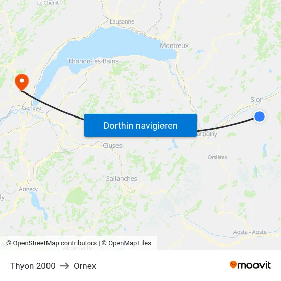 Thyon 2000 to Ornex map