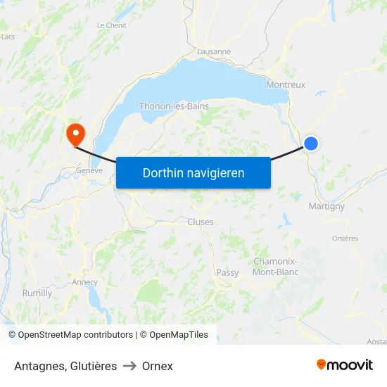 Antagnes, Glutières to Ornex map