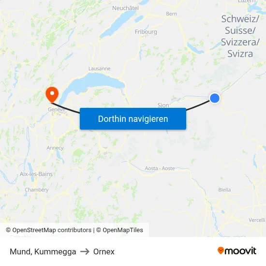 Mund, Kummegga to Ornex map