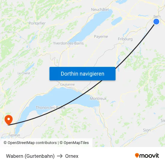 Wabern (Gurtenbahn) to Ornex map