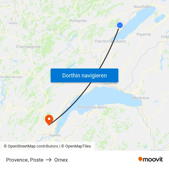Provence, Poste to Ornex map